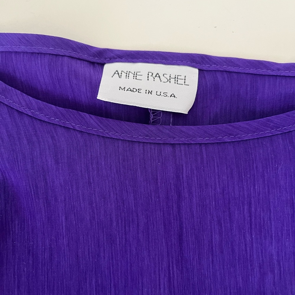 Purple shirt sleeve blouse (feels-like-silk)